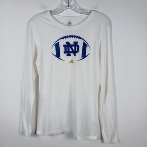 Adidas Womens M Long Sleeve Vintage Notre Dame Football Tee